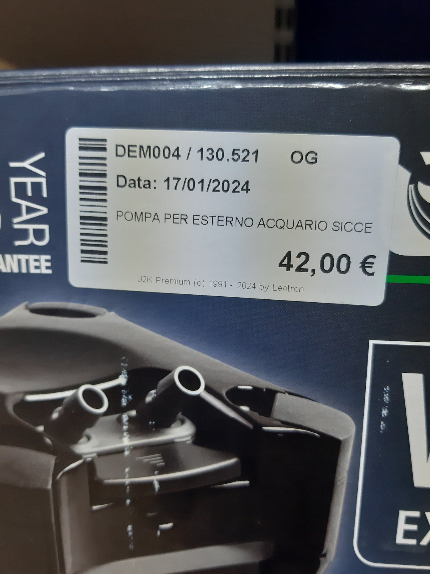 POMPA PER ESTERNO ACQUARIO