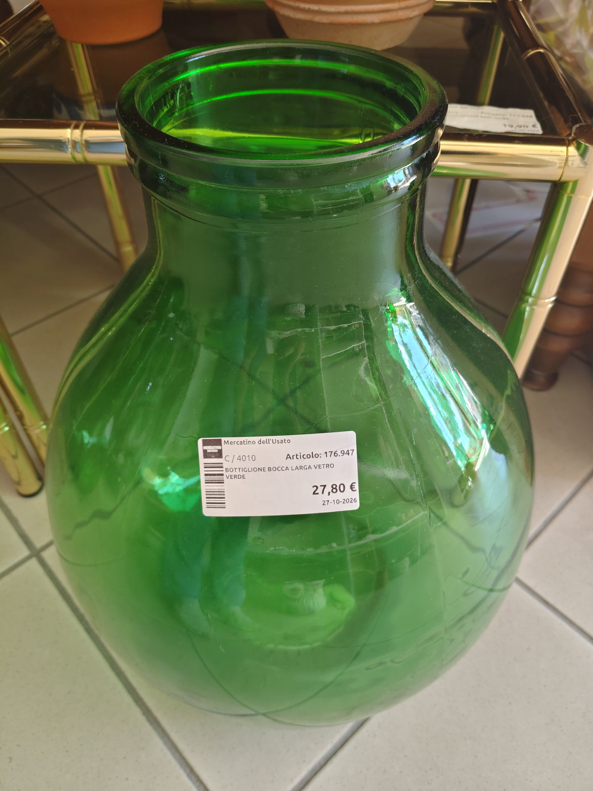 Bottiglione Bocca Larga Vetro Verde