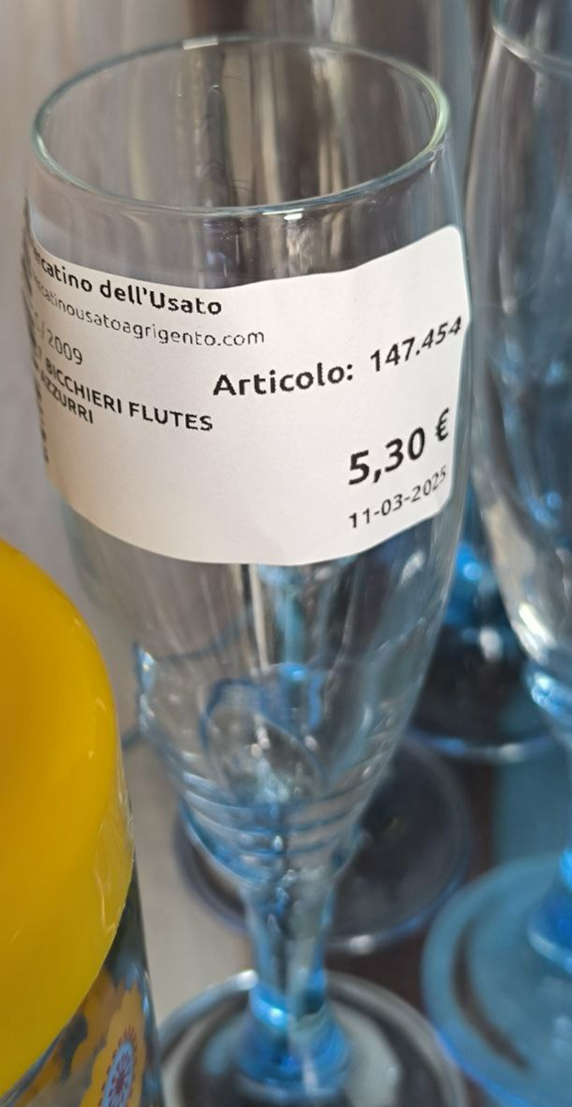 7 Bicchieri Flutes Azzurri