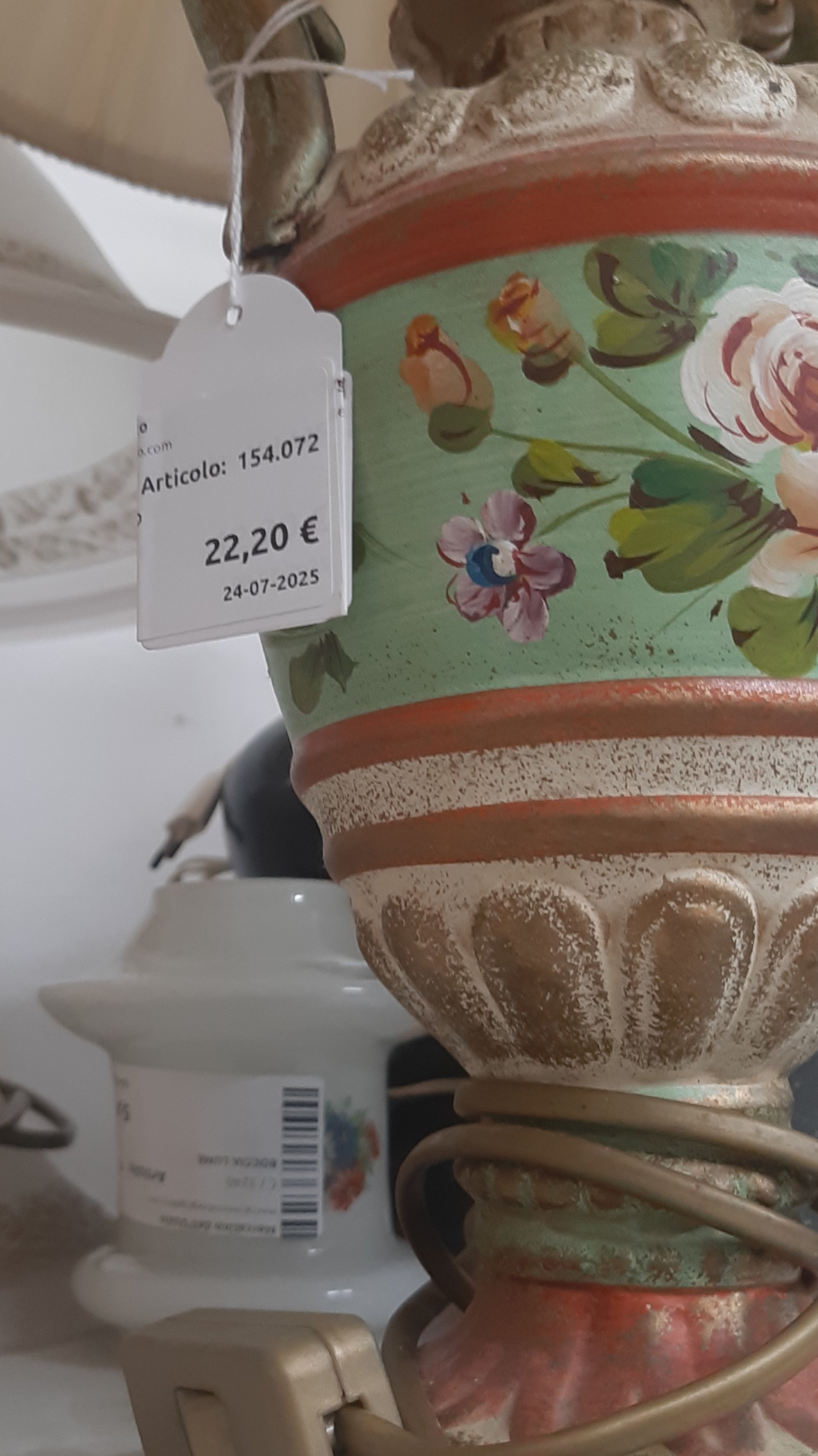 Lumetto Classico Verde Decoro Fiori
