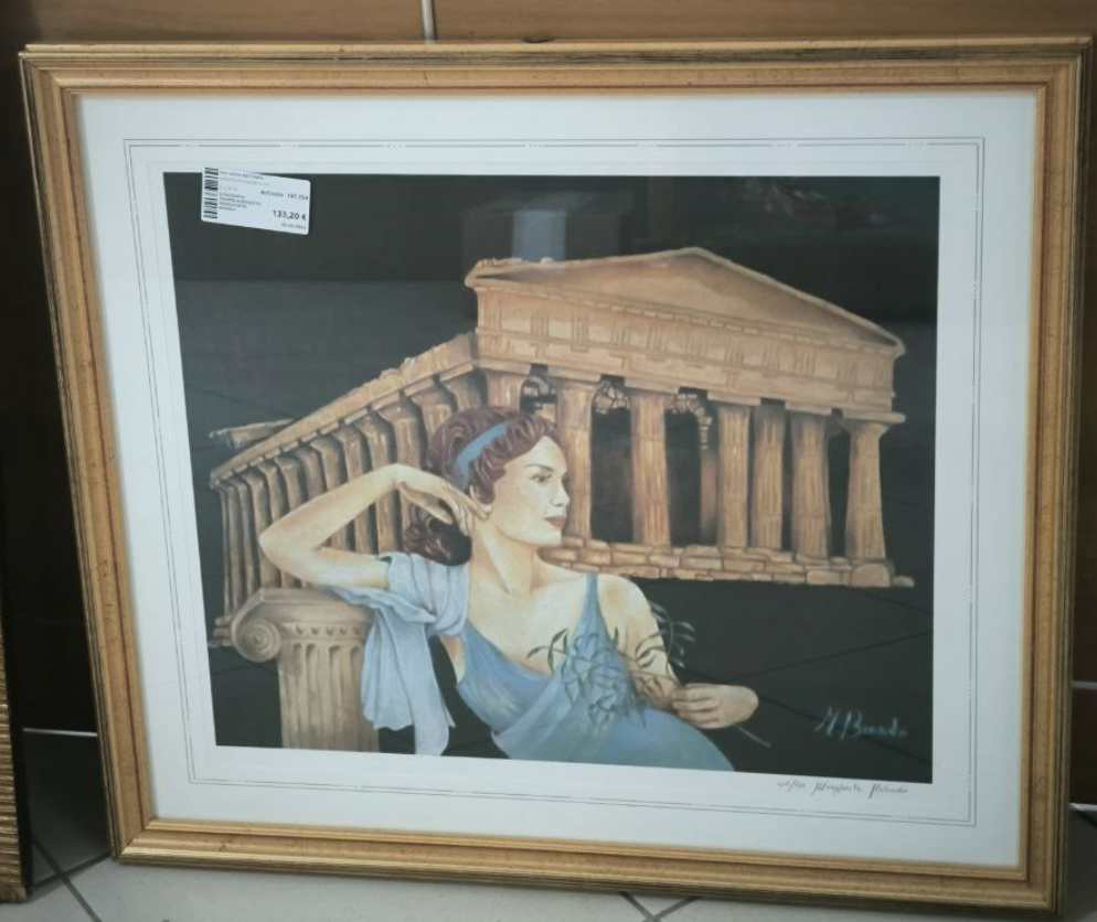 Litografia Tempio Agrigento Margherita Biondo