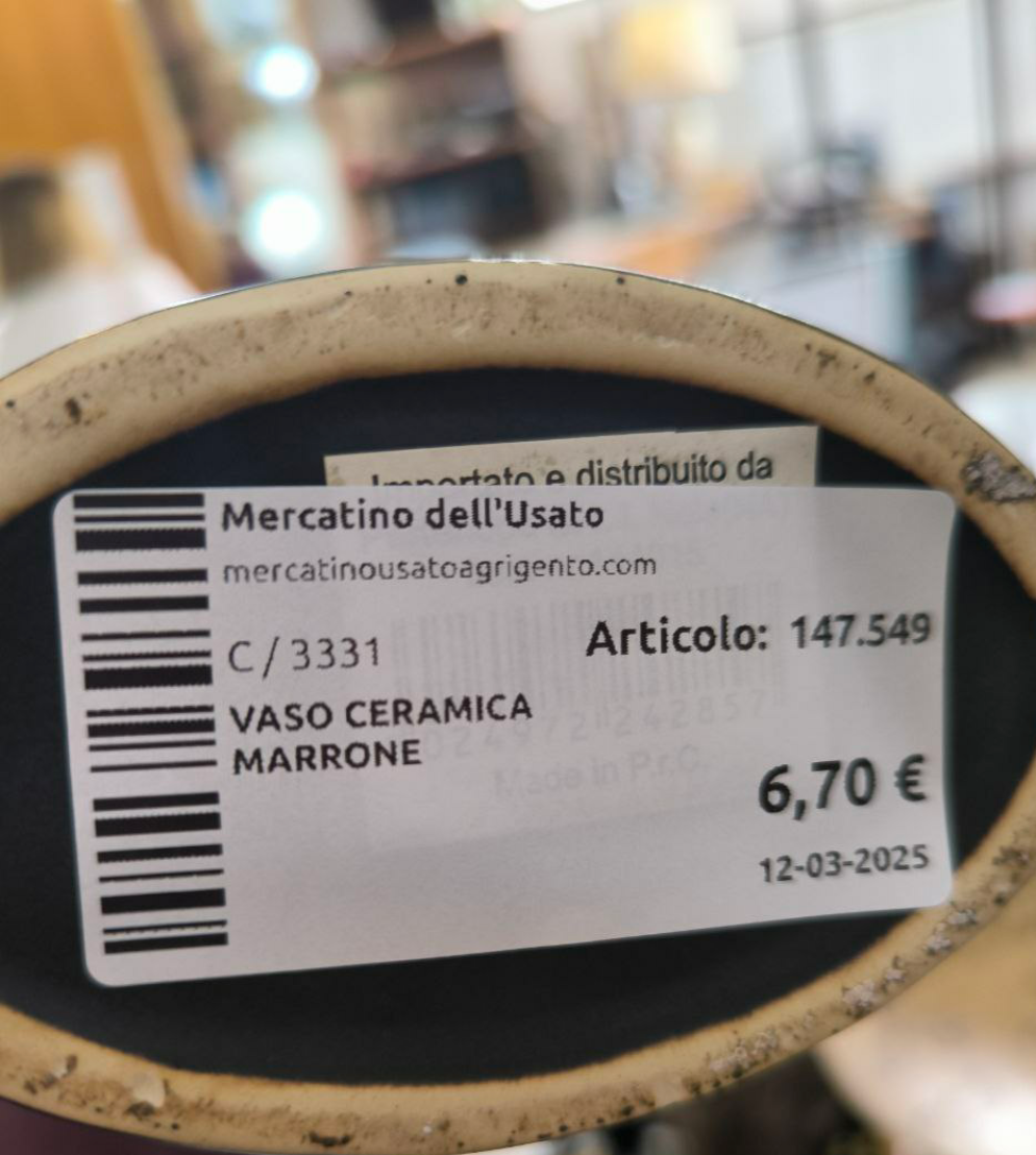Vaso Ceramica Marrone