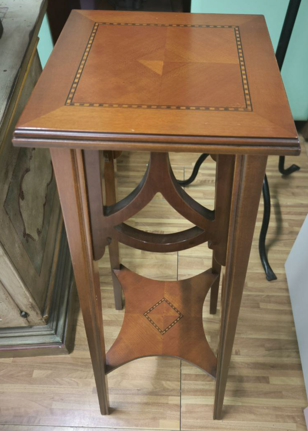 Alzatina In Legno 2 Basi Intarsi