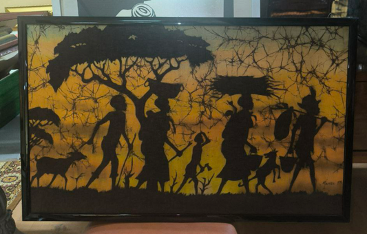 Quadro In Tessuto Cornice Nera