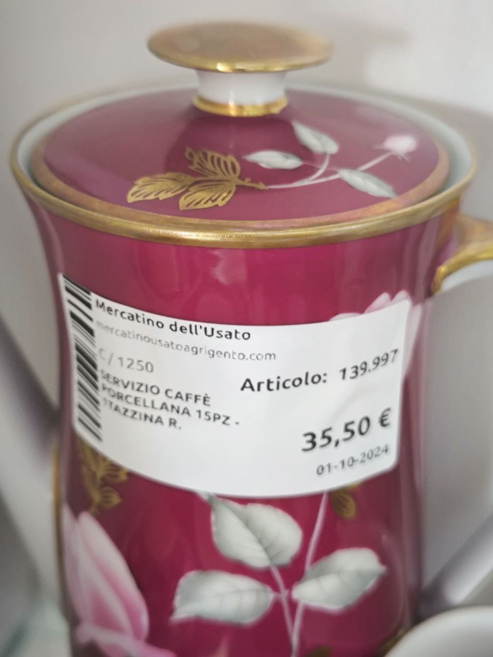 SERVIZIO CAFFÈ PORCELLANA 15 PEZZI