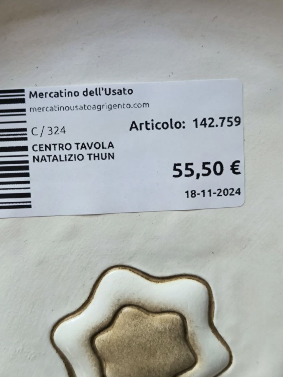 GRANDE CENTROTAVOLA NATALIZIO THUN