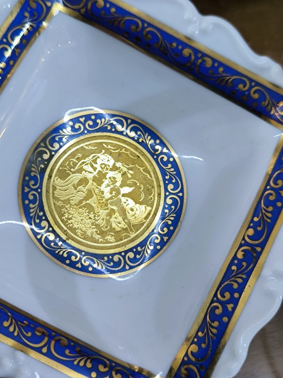 POSACENERE LIMOGES ORO BLU