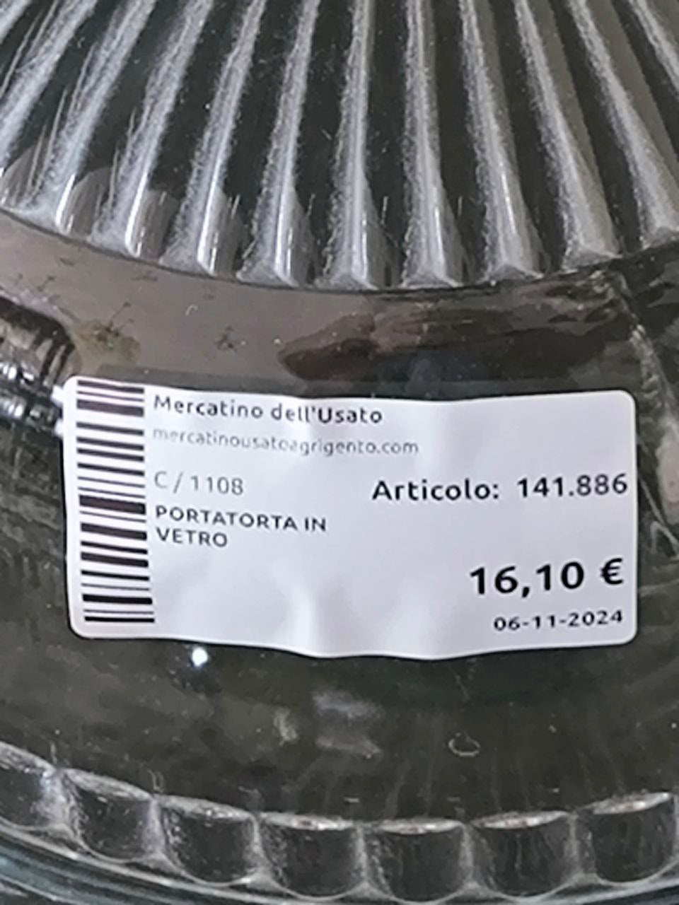 PORTATORTA IN VETRO