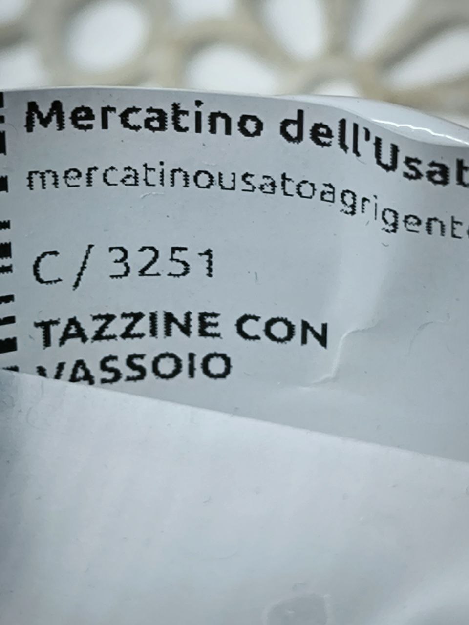 TAZZINE CON VASSOIO