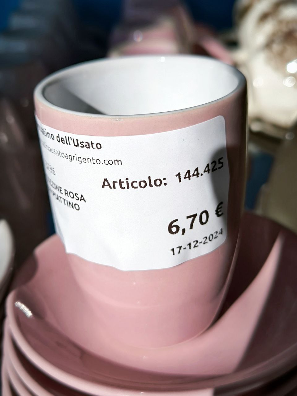 SERVIZIO N. 6 TAZZINE ROSA/BIANCO