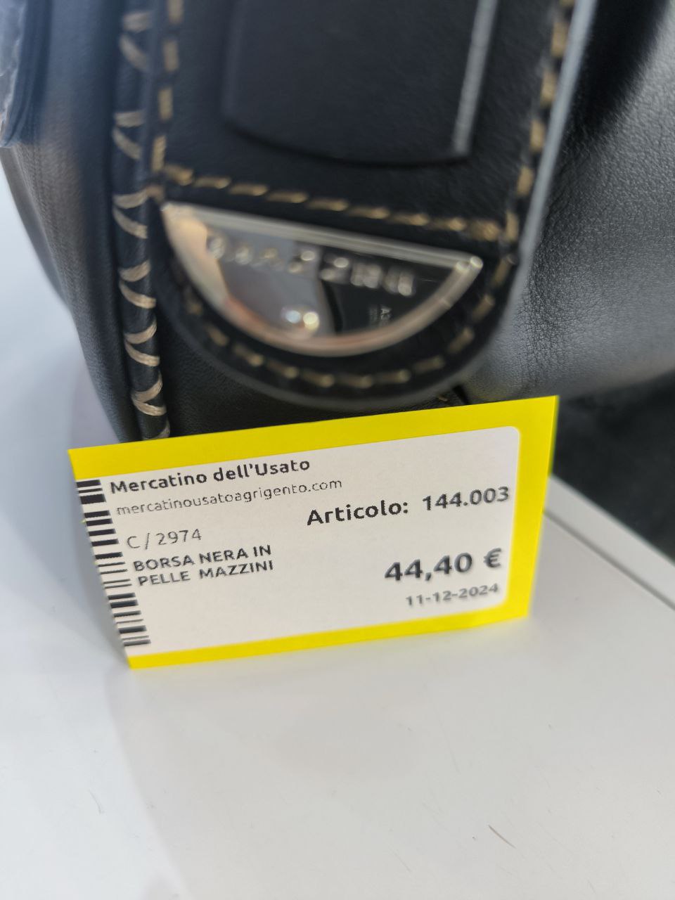 BORSA NERA IN PELLE MAZZINI