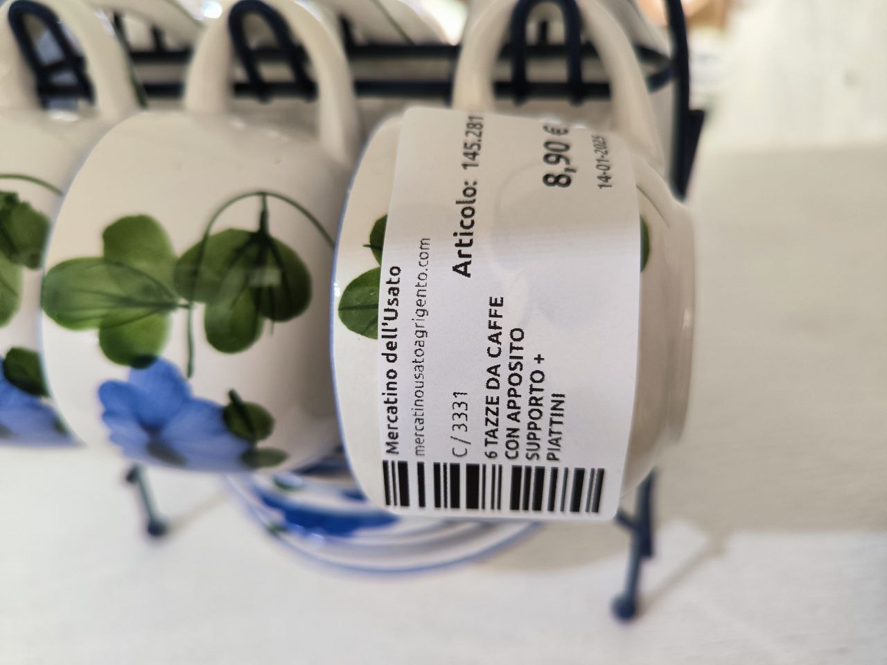 6 TAZZE DA CAFFE E PIATTINI
+ SUPPORTO