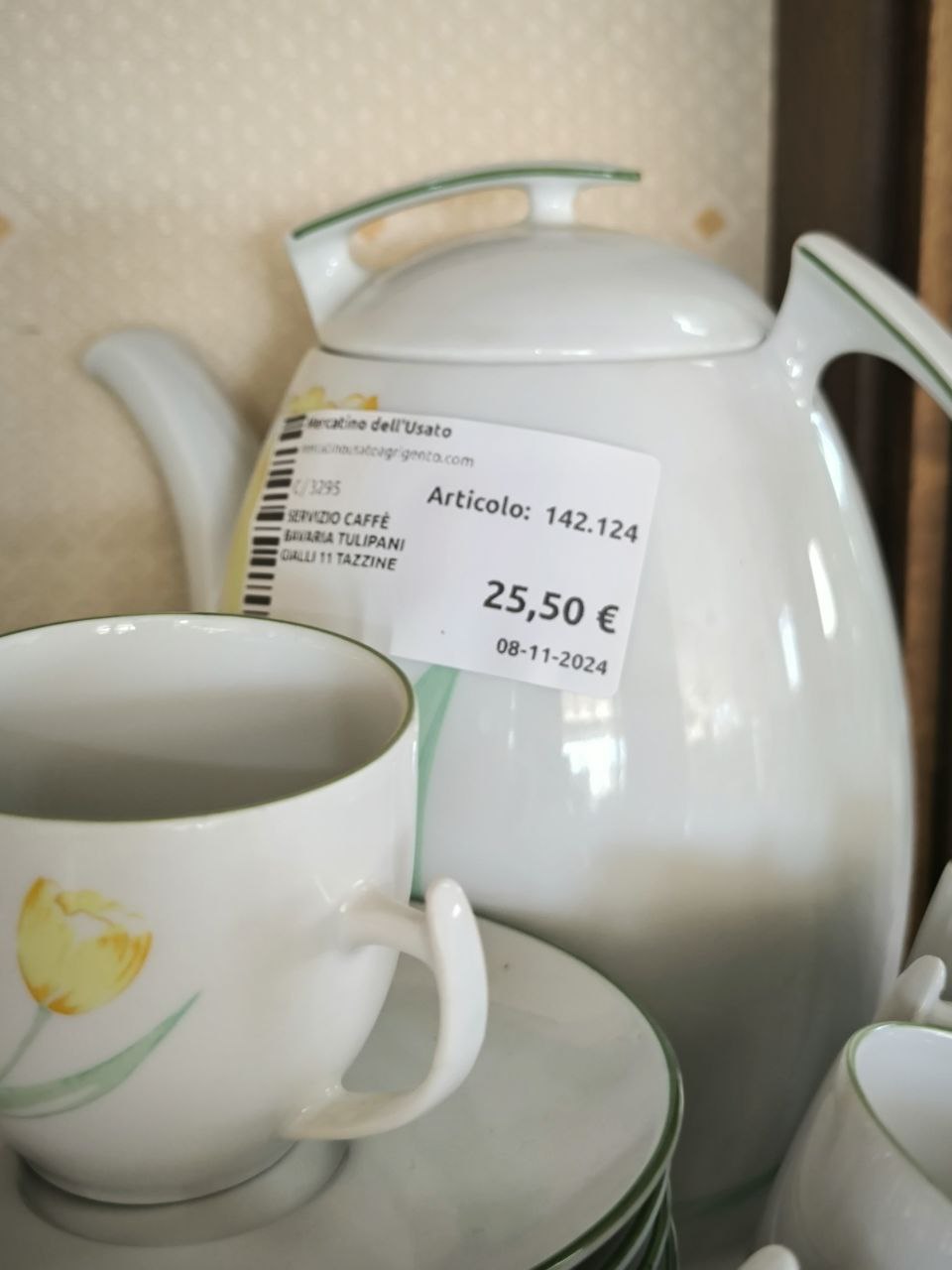 Servizio Caffè Bavaria Tulipani Gialli 11 Tazzine No Lattiera