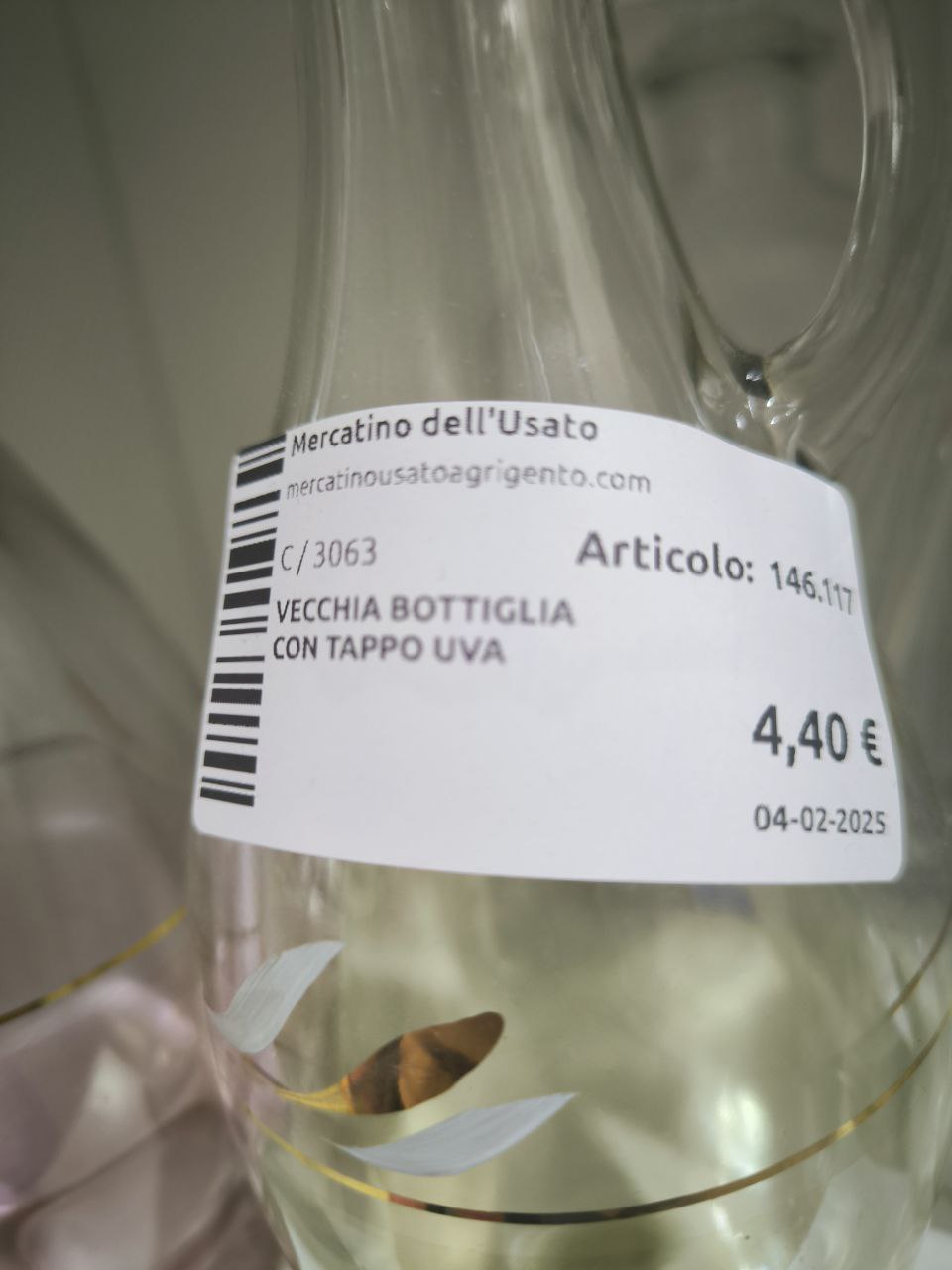Vecchia Bottiglia Con Tappo Uva