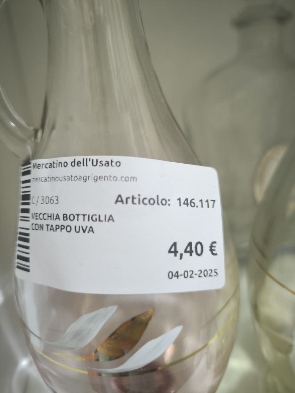 Vecchia Bottiglia Con Tappo Uva
