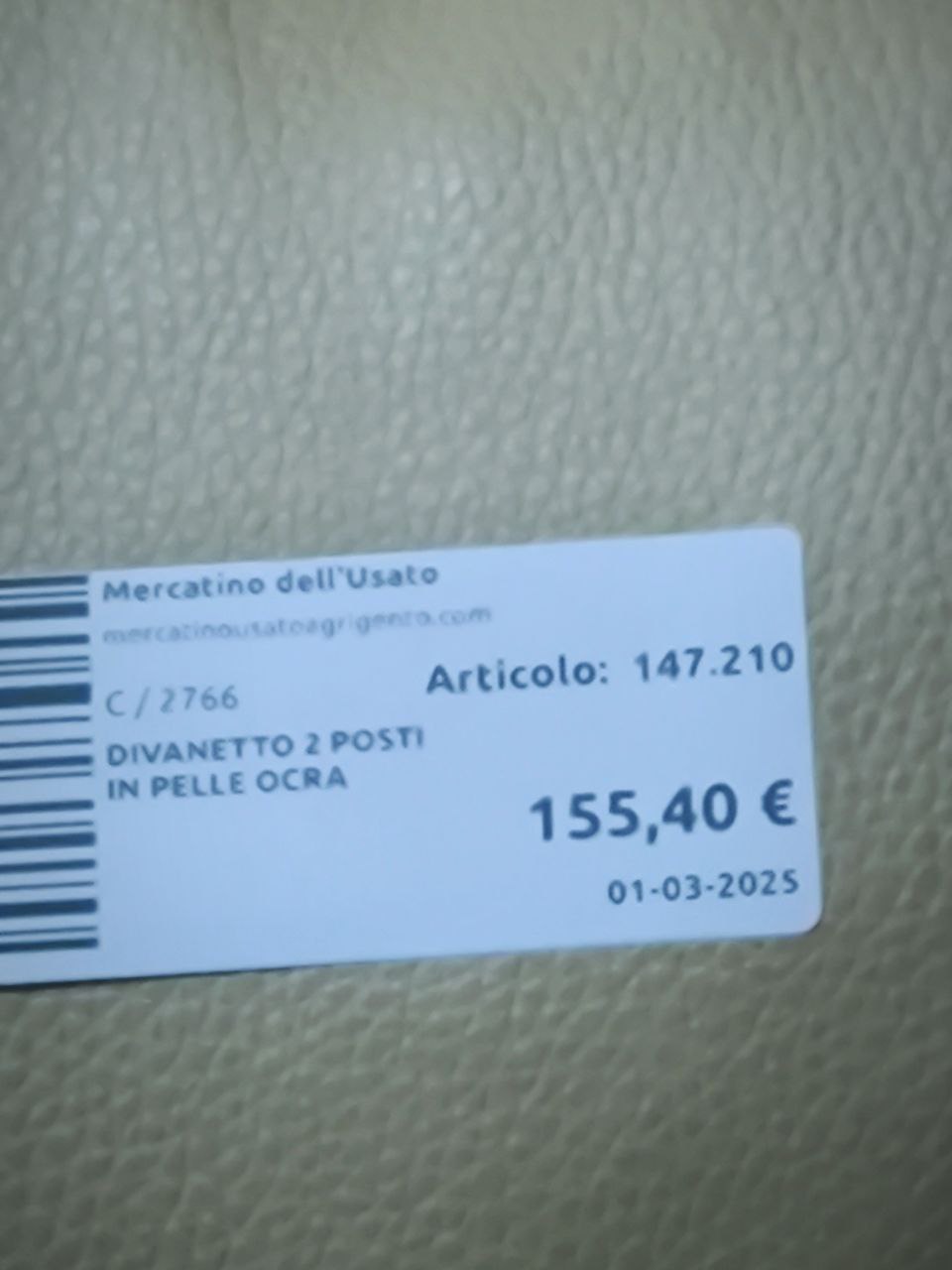 Divanetto 2 Posti In Pelle Ocra