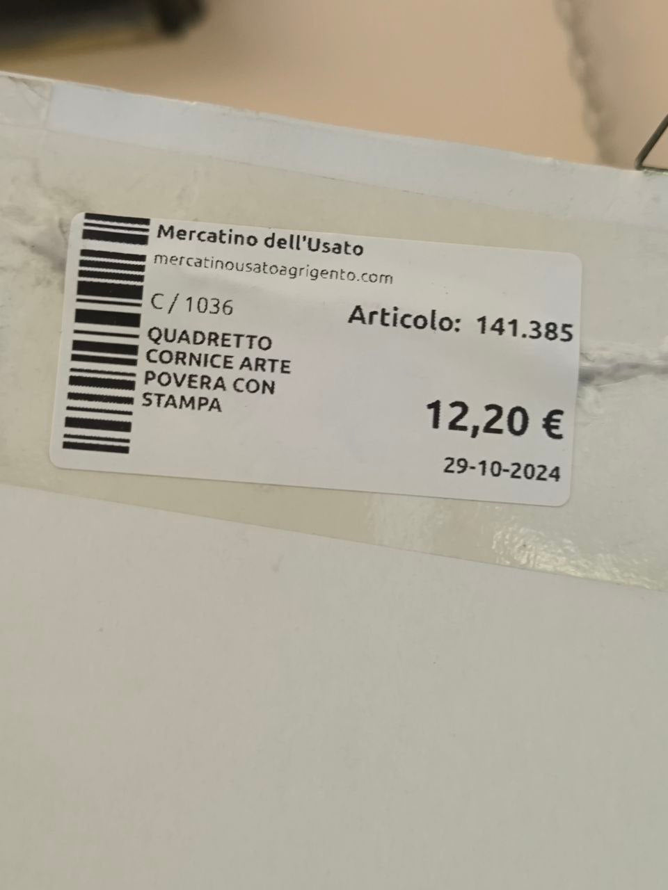 Quadretto Cornice Arte Povera Con Stampa