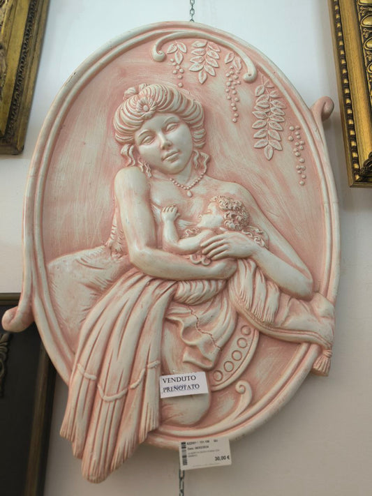 Quadro In Gesso Donna Con Bambino