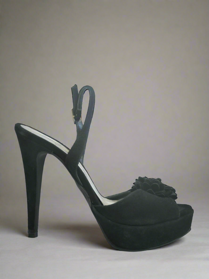 SCARPE NERE CON TACCO SCAMOSCIATO LADY ANNA MIS. 36