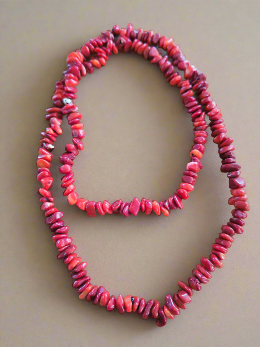 COLLANA IN BAMBÙ CORALLO