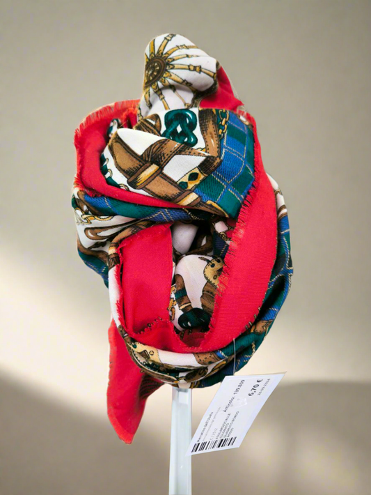 FOULARD/SCIALLE QUADRATO BORDO ROSSO