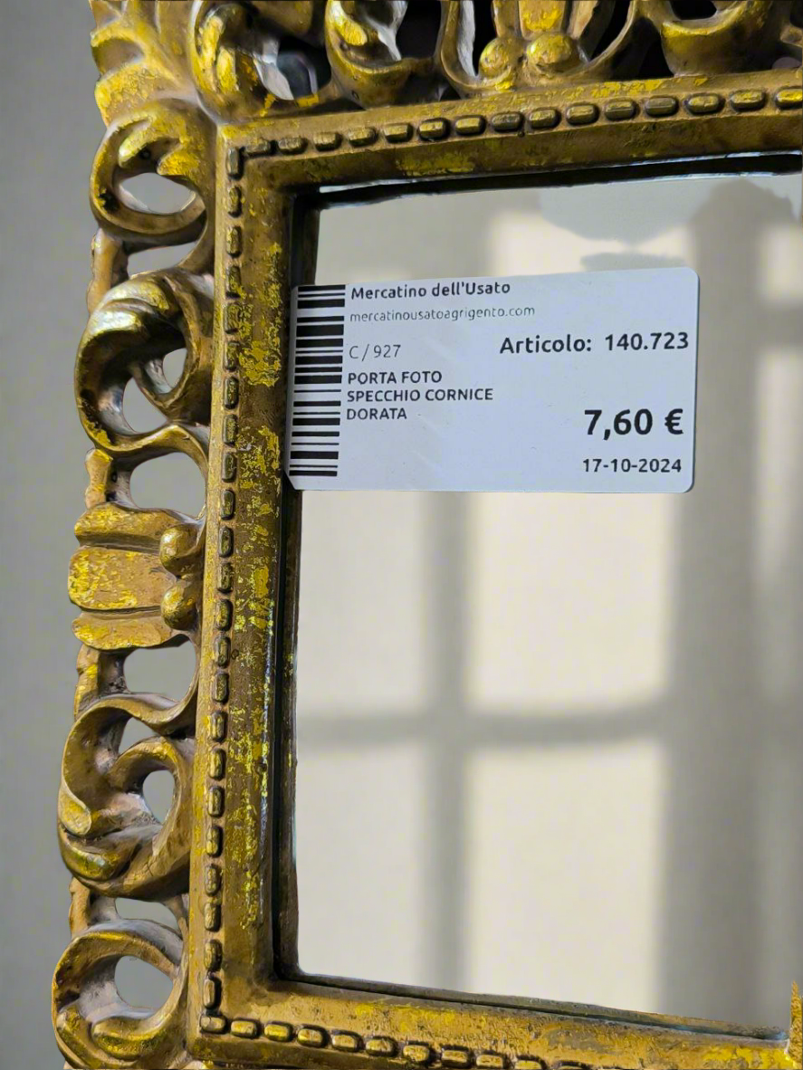 PORTA FOTO SPECCHIO CORNICE DORATA
