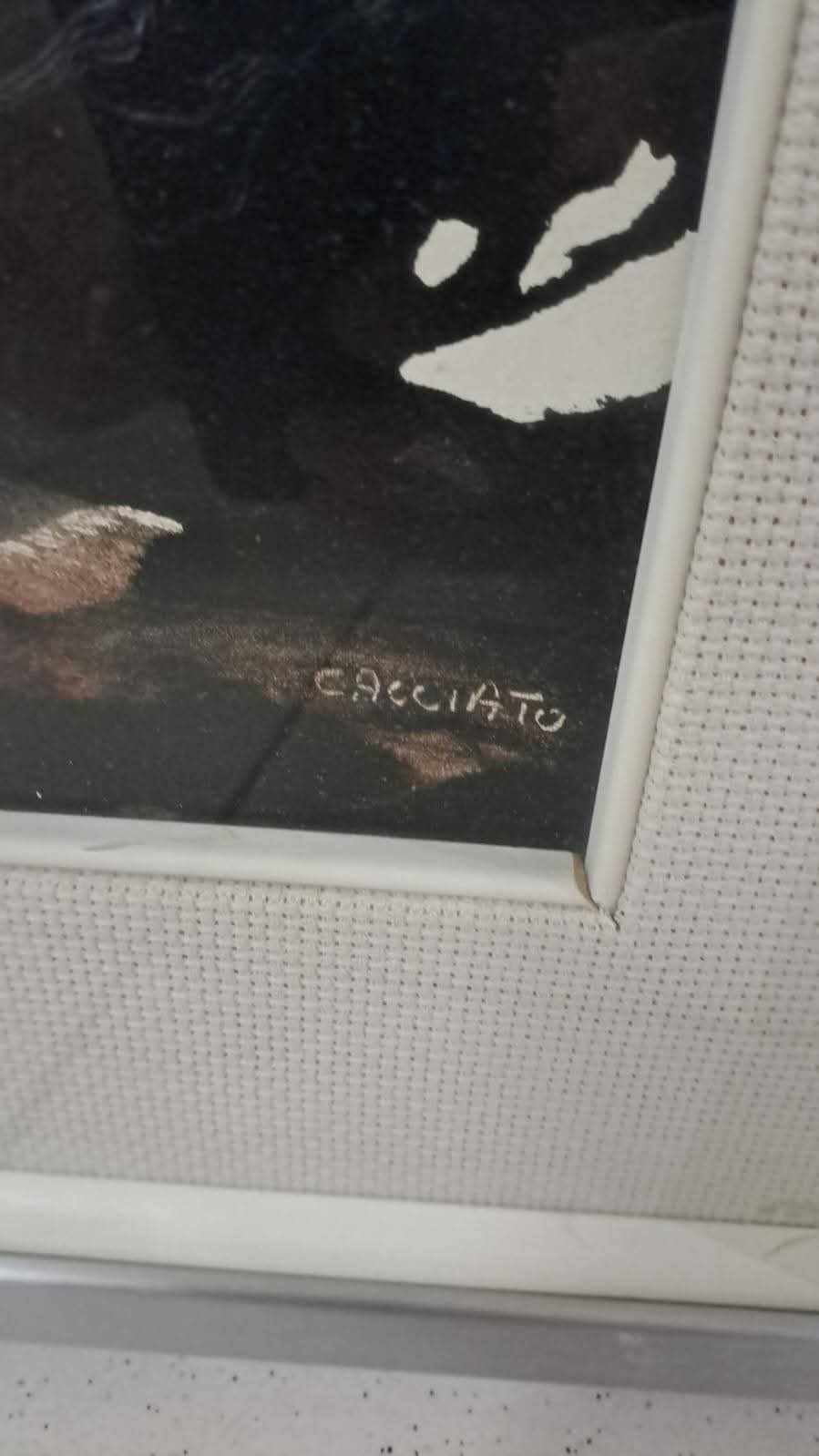 Olio Su Tela Cacciato Cornice In Alluminio