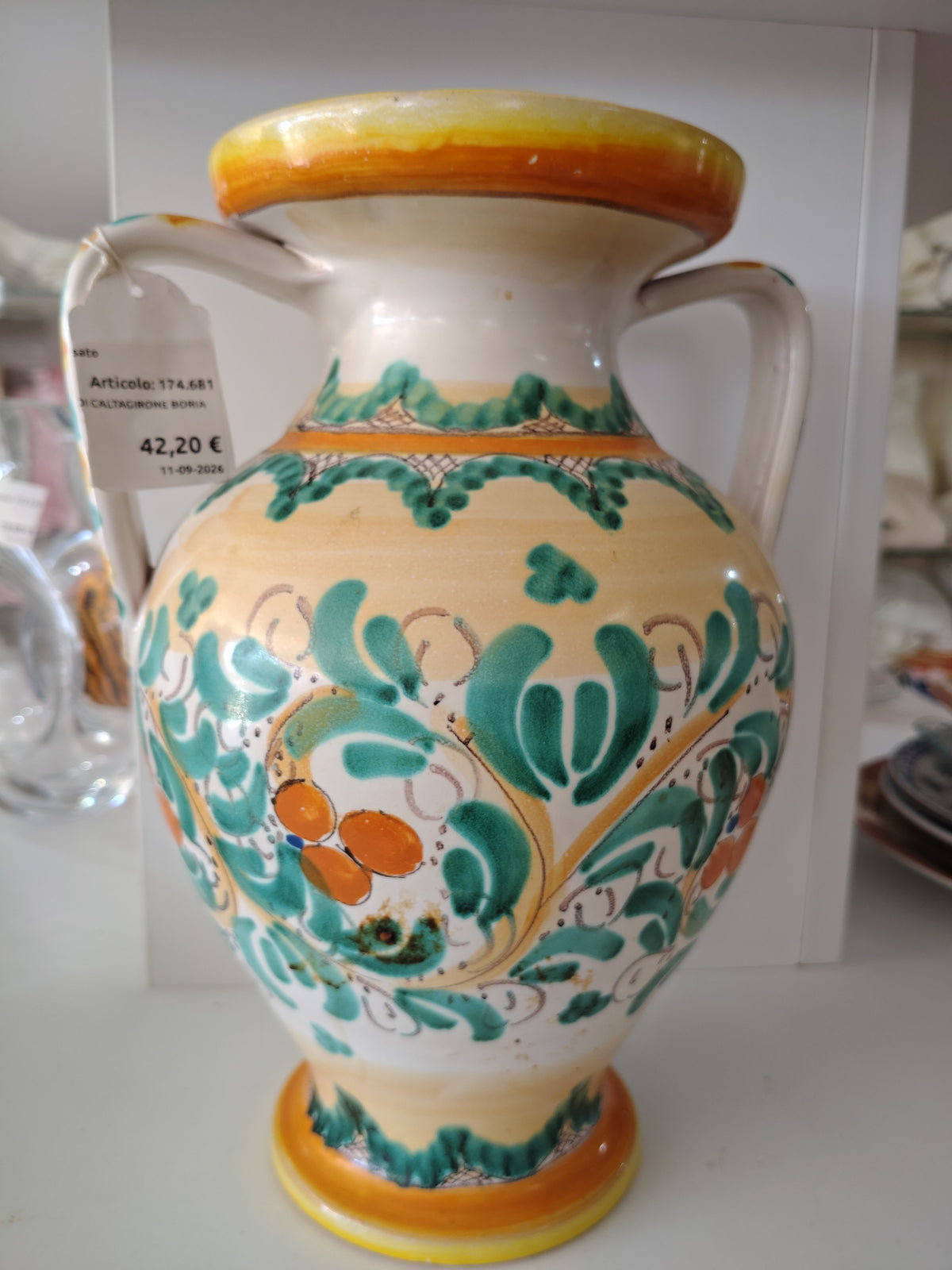 Vaso Ceramica Di Caltagirone Boria