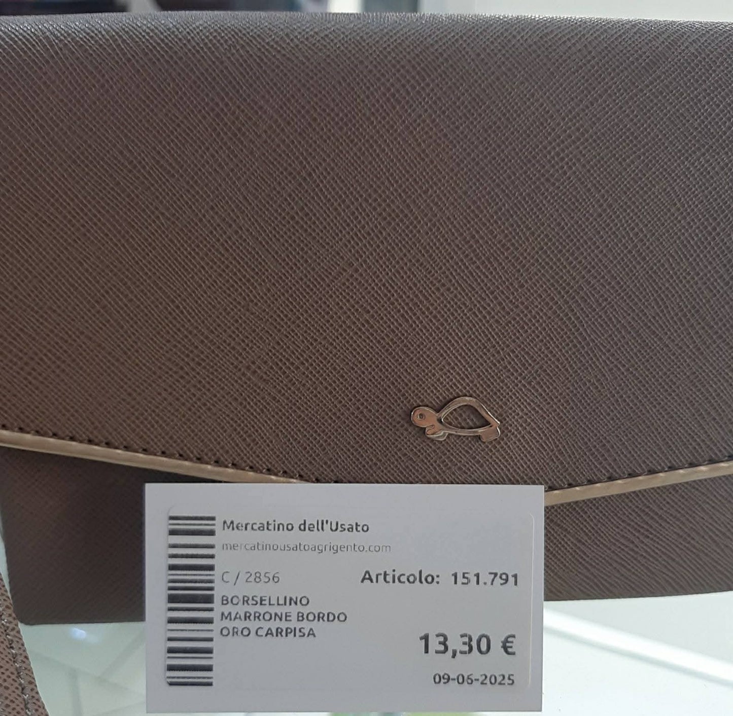 Borsellino Marrone Bordo Oro Carpisa