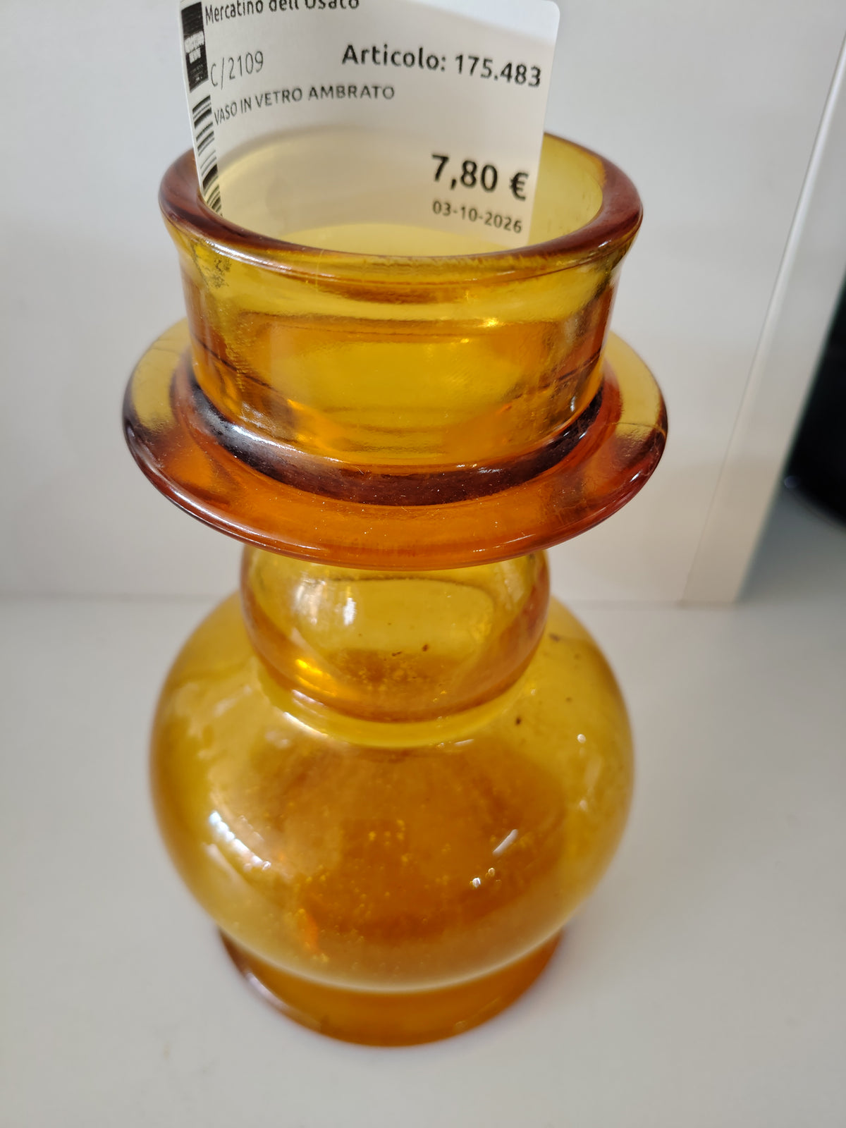 Vaso In Vetro Ambrato