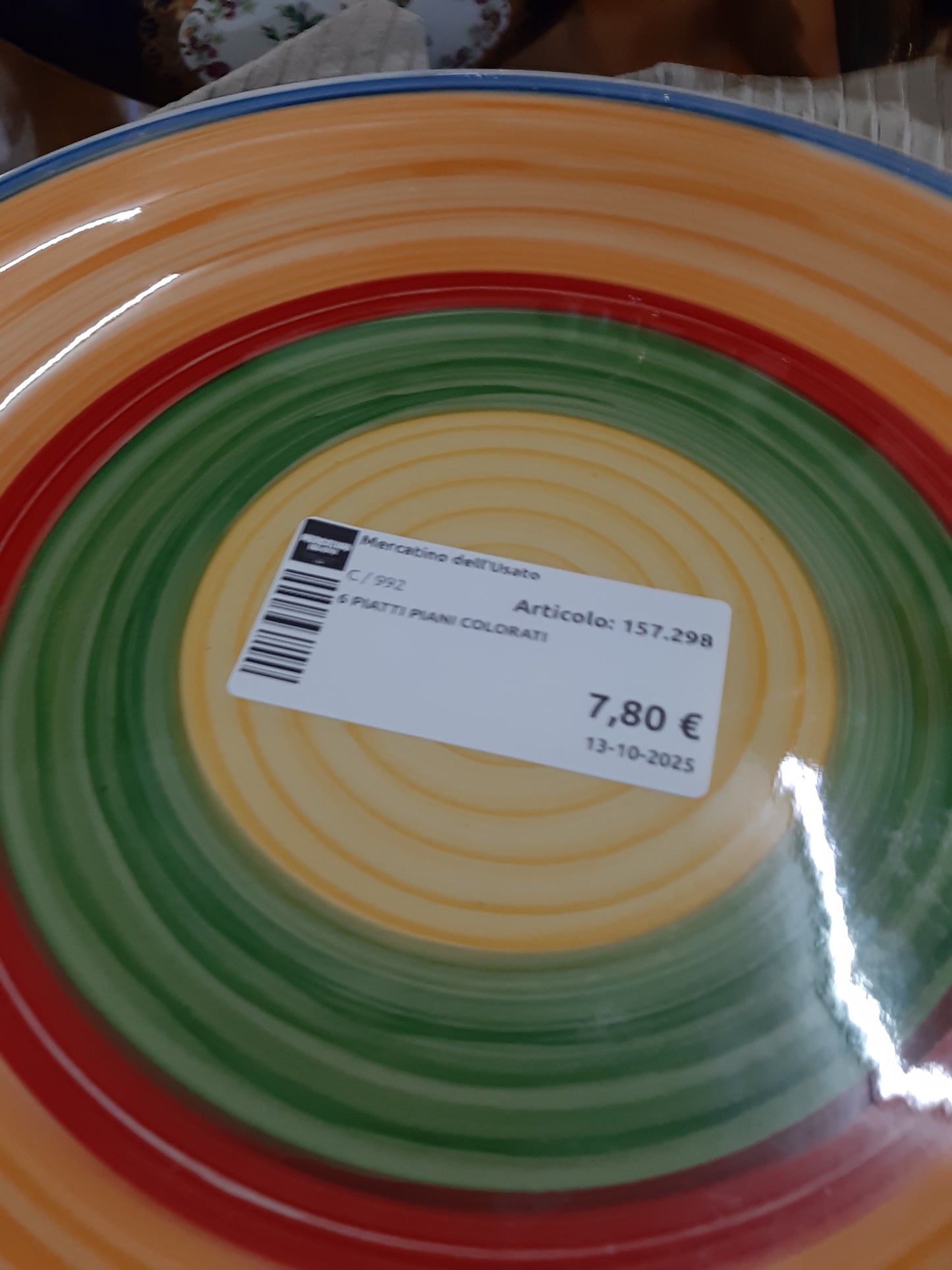 6 Piatti Piani Colorati