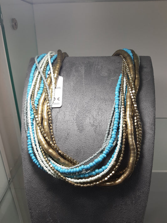 Collana  Fili Turchese E Metallo