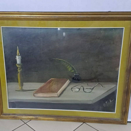 Olio Su Tela Scrivania Dello Scrittore