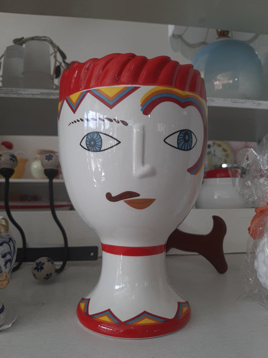 Vaso Busto Donna In Ceramica