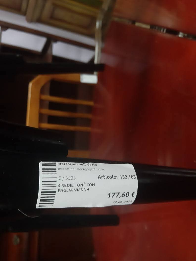 4 Sedie Tonè Con Paglia Vienna