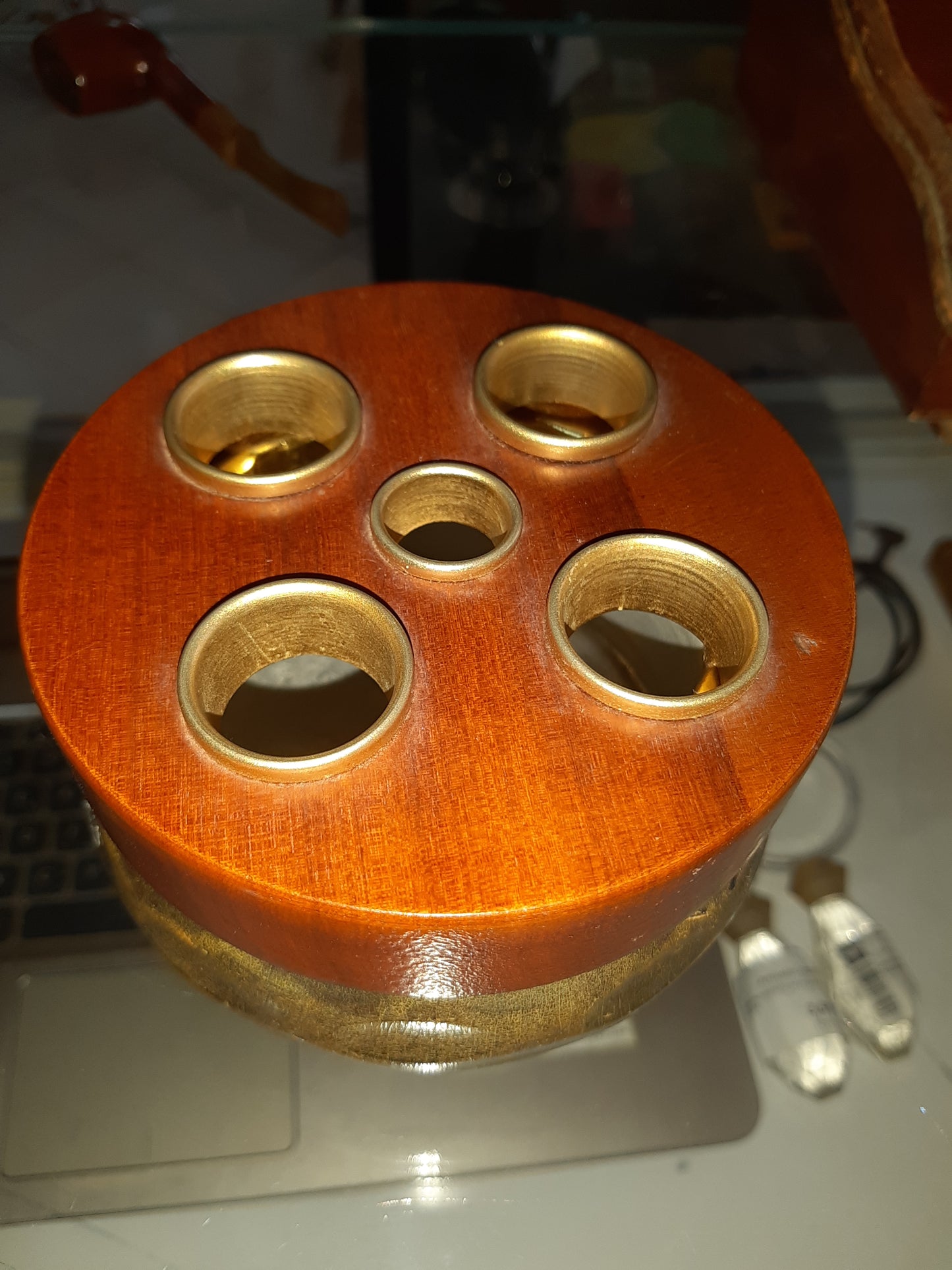 Raro Porta Pipe Base Ottone E Alluminio