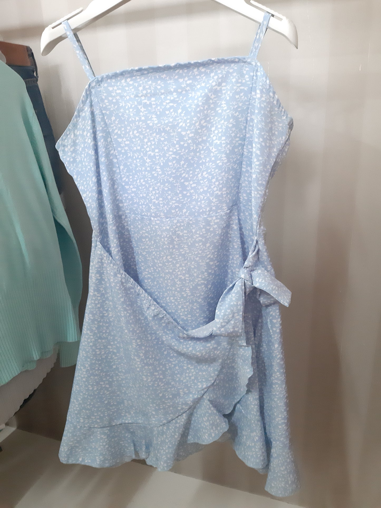 Vestitino Azzurro A Pois Bianco 8 Anni