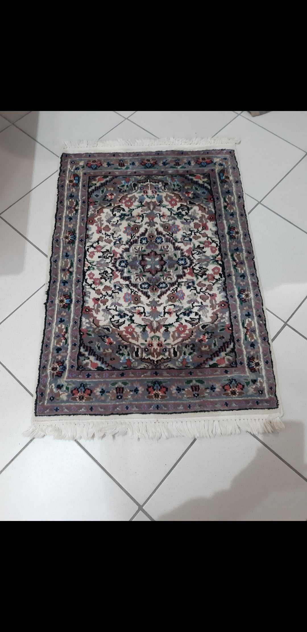 Tappeto 95x64 Decoro Rosa E Verde