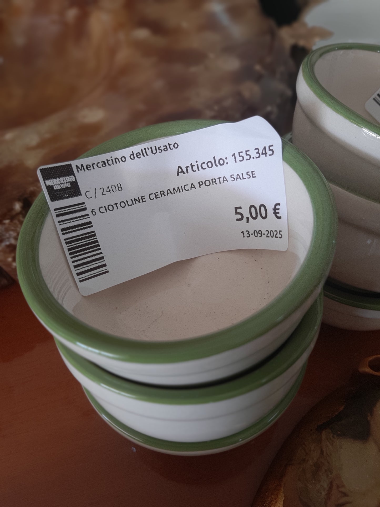 6 Ciotoline Ceramica Porta Salse