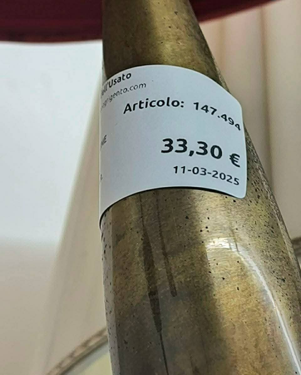 Vecchio Lume Ottone E Paralume Bordeaux R.
