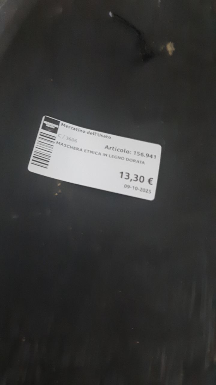 Maschera Etnica In Legno Dorata