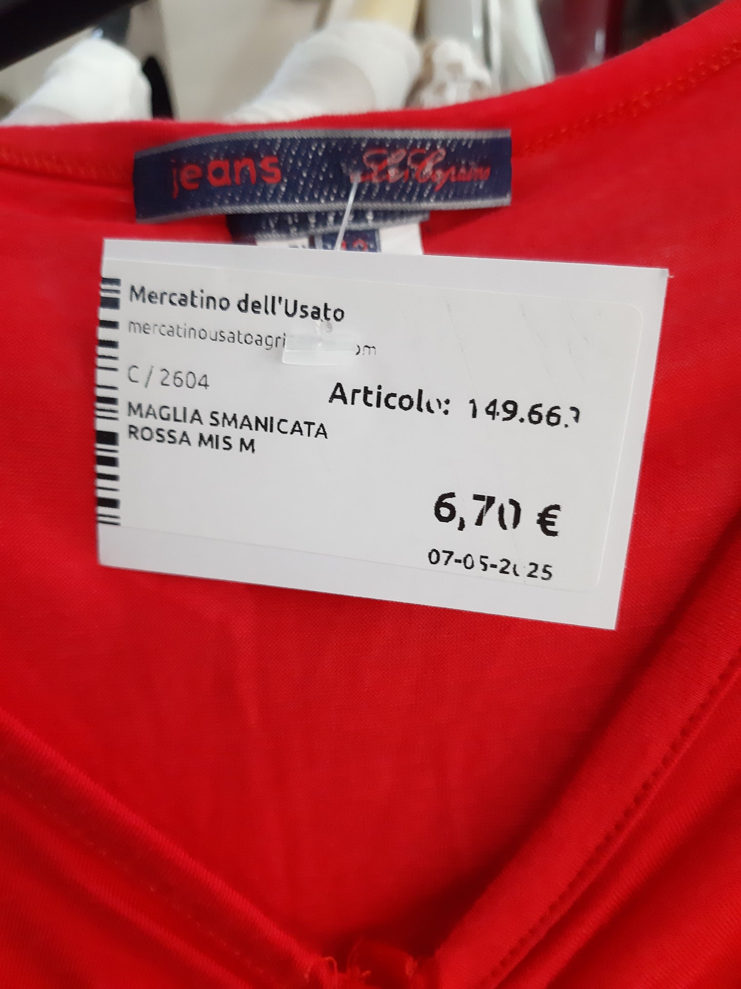 Maglia Smanicata Rossa Mis M