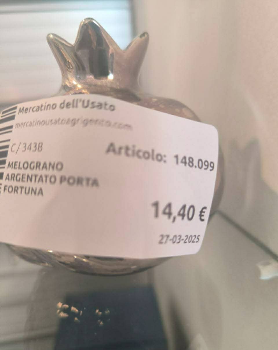 Melograno/uva/elefante Argentato Porta Fortuna