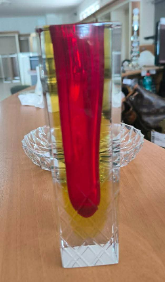 Vaso Monofiore In Murano Rosso