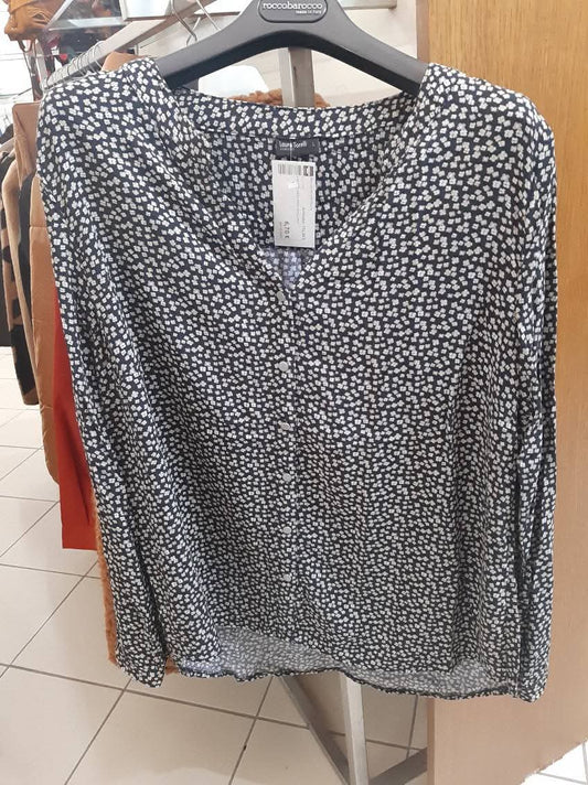 Camicia Nera Fiori Gialli Mis