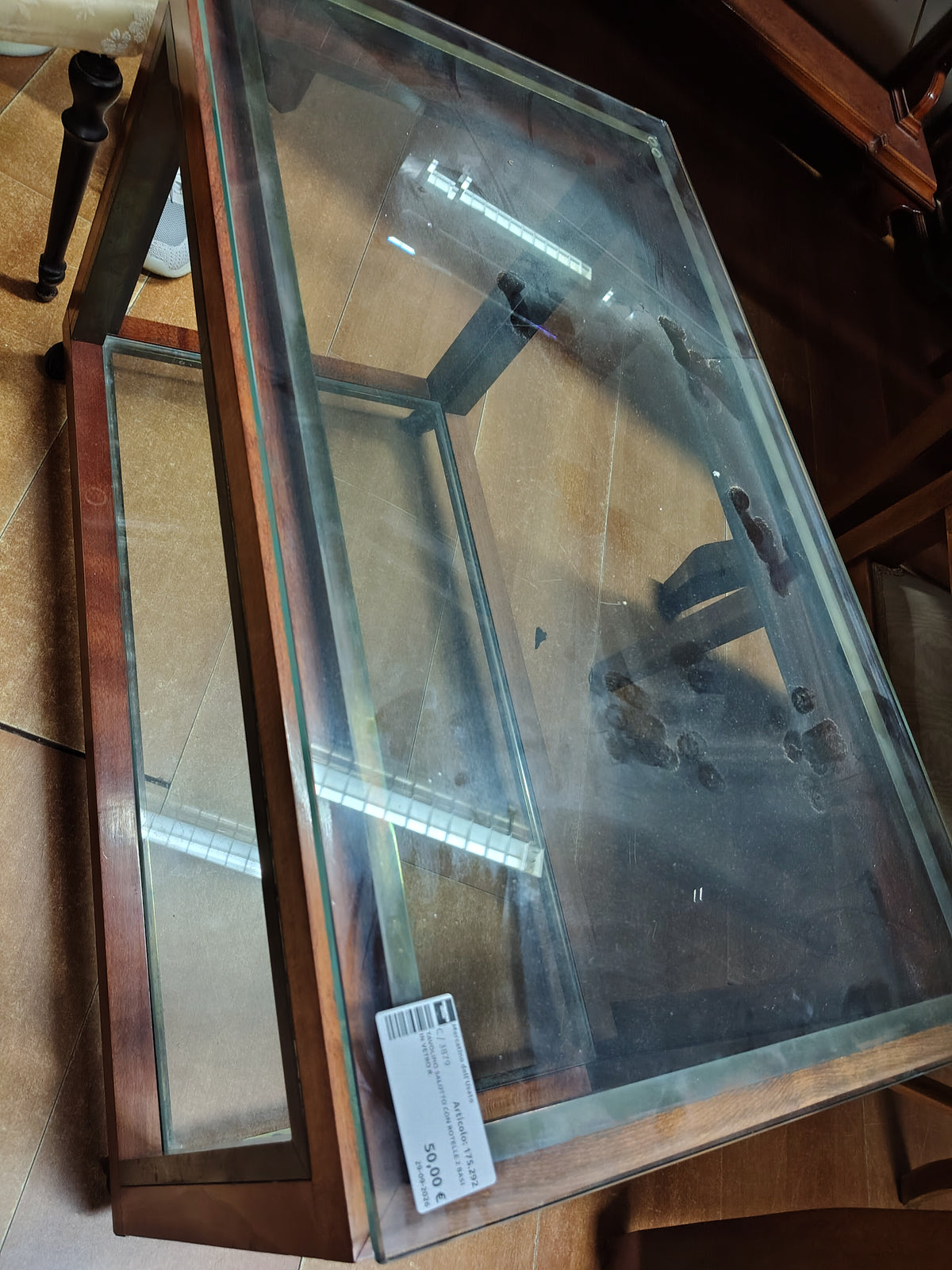 Tavolino Salotto Con Rotelle 2 Basi In Vetro R