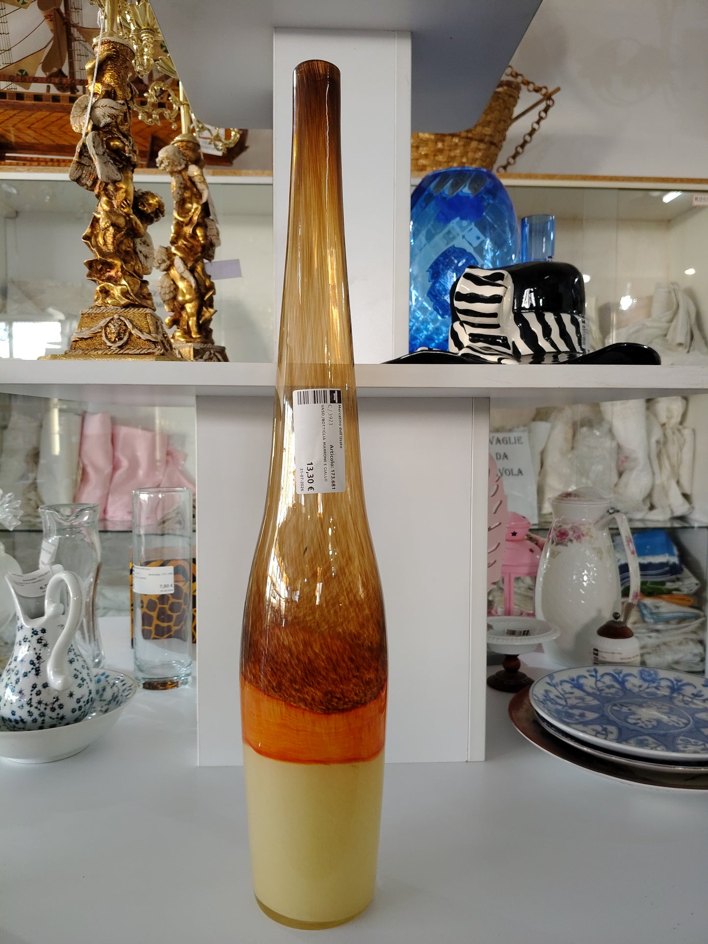 Vaso /bottiglia Marrone E Giallo