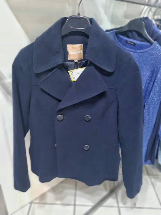 Cappottino Doppio Petto Blu Combipel Mis 42