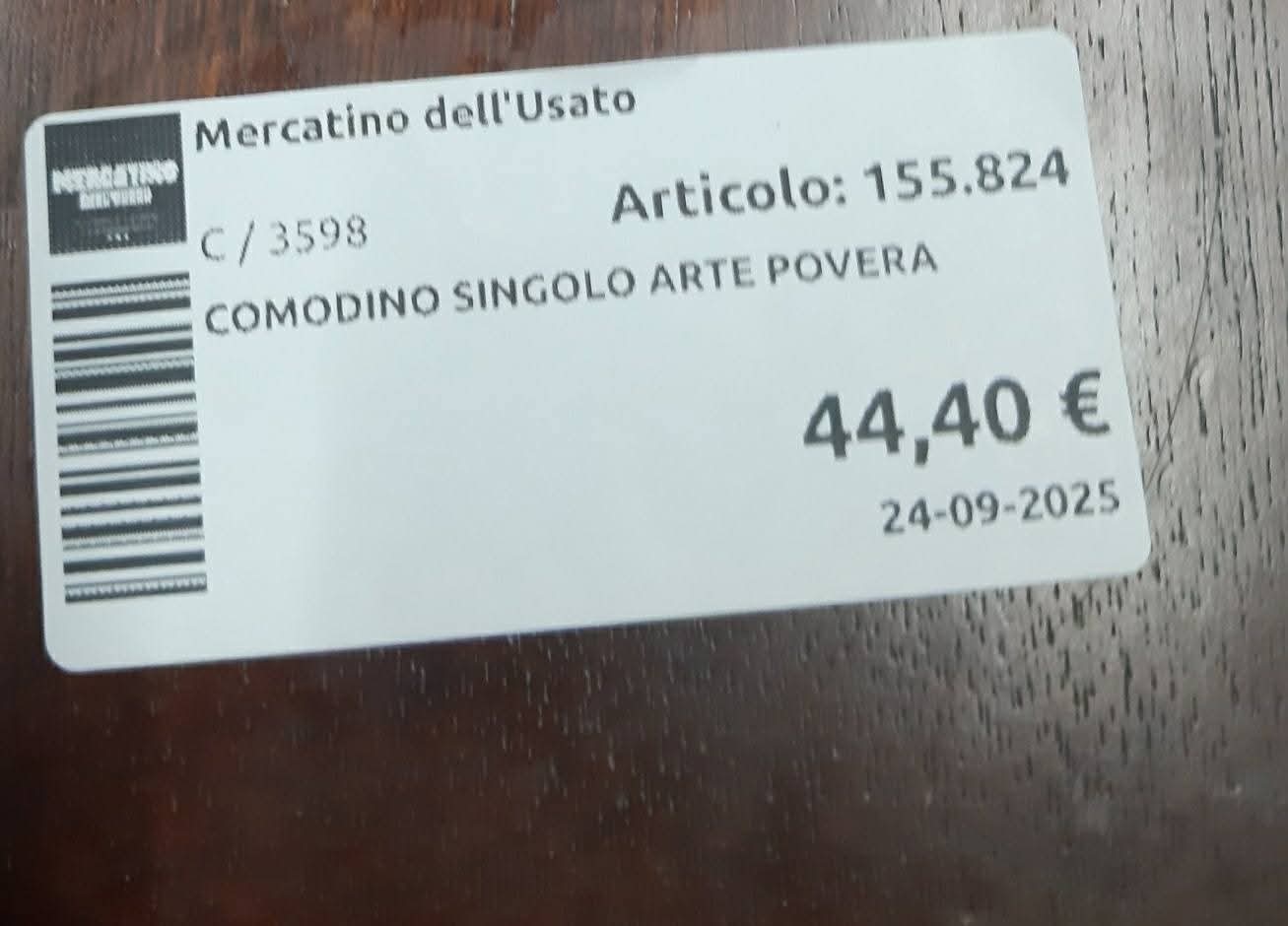 Comodino Singolo Arte Povera