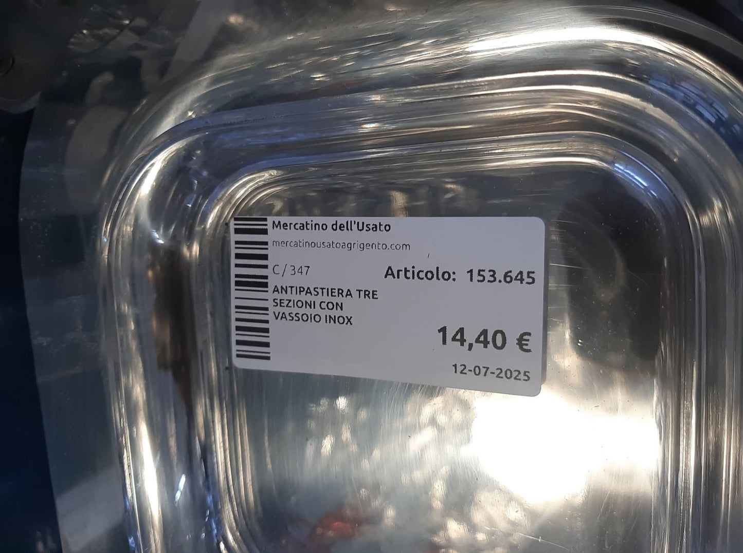 Antipastiera Tre Sezioni Con Vassoio Inox